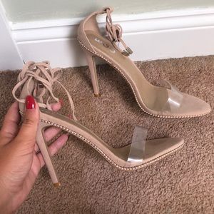 Studded nude heel